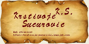 Krstivoje Šućurović vizit kartica